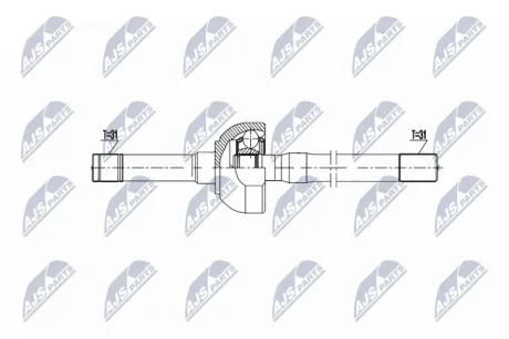 ПОЛУОСЬ NTY NPW-NS-156