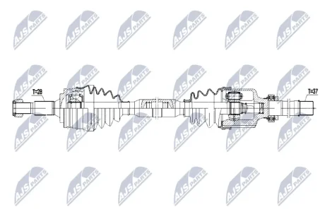 Піввісь переднього моста NTY NPW-PE-069