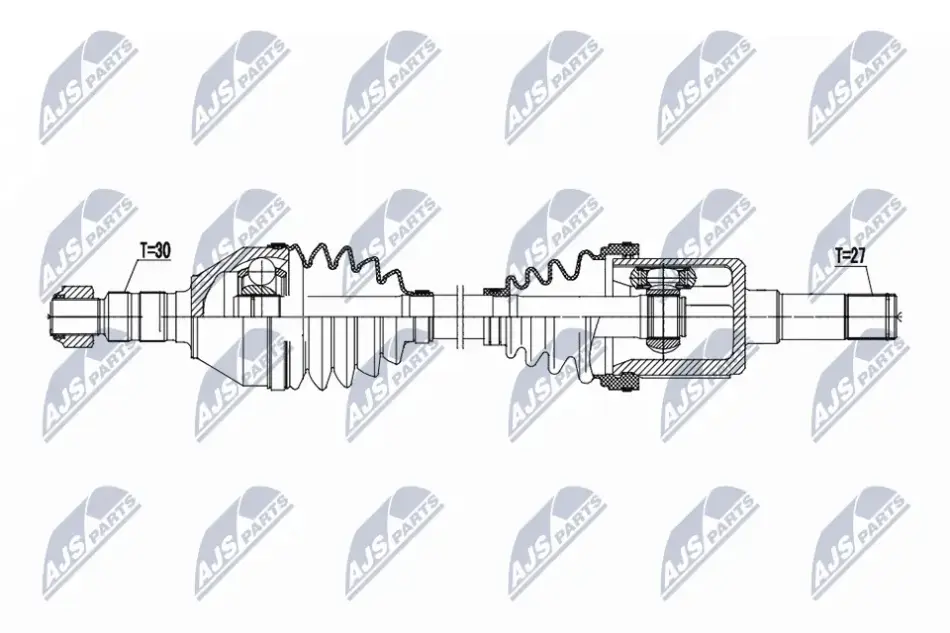 Полуось VW Golf V/VI 03-13 VW Passat B6/B7 05-15 VW Caddy III 04-15, 1K0407271B NTY NPW-PL-167 (фото 1)
