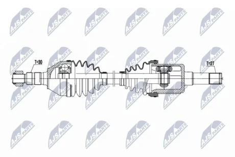 Полуось VW Golf V/VI 03-13 VW Passat B6/B7 05-15 VW Caddy III 04-15, 1K0407271B NTY NPW-PL-167