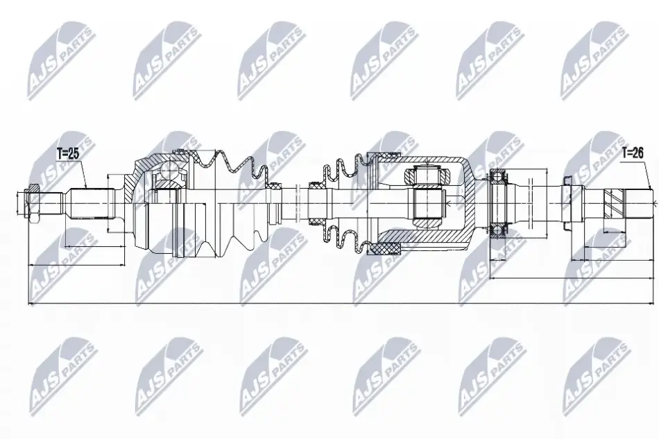 Полуось прав dacia duster 1.5dci 10-, 8200930509 NTY NPW-RE-132 (фото 1)