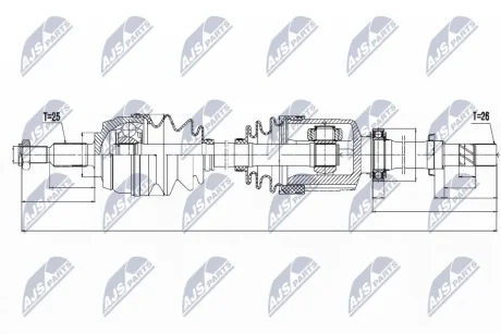 Полуось прав dacia duster 1.5dci 10-, 8200930509 NTY NPW-RE-132