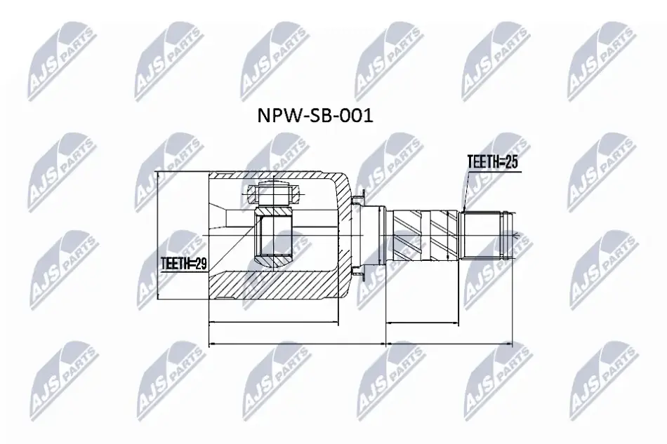 ШРКШ внутр. SUBARU FORESTER, IMPREZA, LEGACY, XV (вир-во) NTY NPW-SB-001 (фото 1)