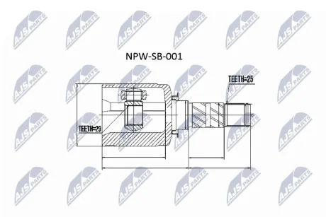 ШРКШ внутр. SUBARU FORESTER, IMPREZA, LEGACY, XV (вир-во) NTY NPW-SB-001