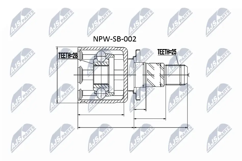 Внутренний шрус Suzuki SX4 2WD 06-14 Fiat Sedici 1.9D 2WD 06-14, 4410179J60 NTY NPW-SB-002 (фото 1)