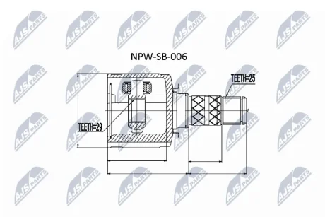 ШРУС ВНУТРІШНІЙ NTY NPW-SB-006