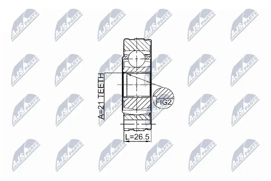 Шарнір рівних кутових швидкостей (ШРКШ) NTY NPW-SU-011 (фото 1)