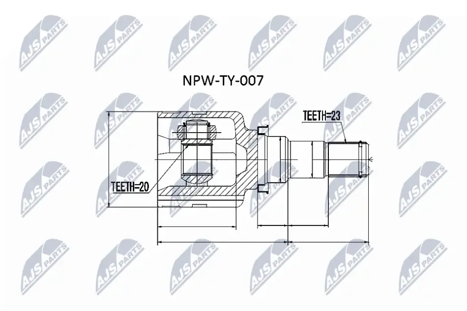 ШРУС ВНУТРІШНІЙ NTY NPW-TY-007 (фото 1)