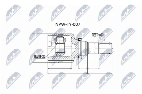 ШРУС ВНУТРІШНІЙ NTY NPW-TY-007