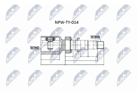 Шарнір рівних кутових швидкостей (ШРУС), внутрішній NTY NPW-TY-014
