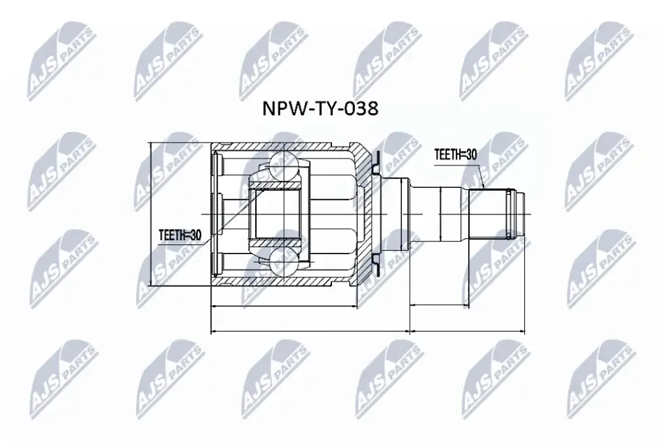 ШРКШ внутр. TOYOTA LAND CRUISER 100, LEXUS LX (вир-во) NTY NPW-TY-038 (фото 1)