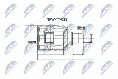 ШРКШ внутр. TOYOTA LAND CRUISER 100, LEXUS LX (вир-во) NTY NPW-TY-038