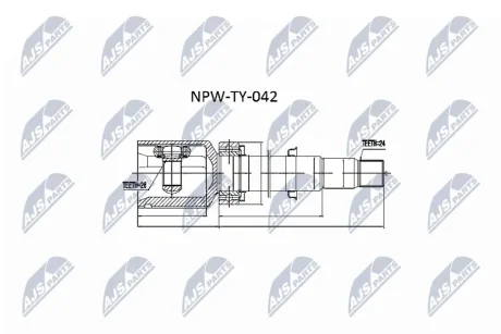 ШАРНІР РІВНИХ КУТОВИХ ШВИДКОСТЕЙ NTY NPW-TY-042
