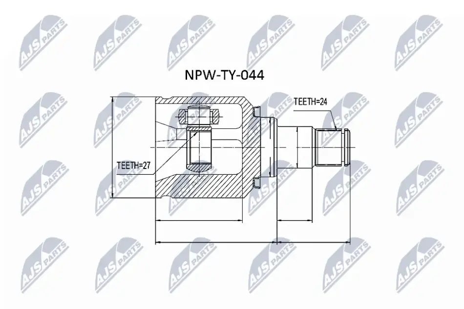 Шарнір рівних кутових швидкостей зовнішній NTY NPW-TY-044 (фото 1)