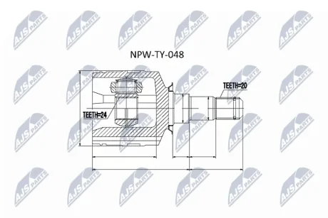 Шрус піввісі NTY NPW-TY-048