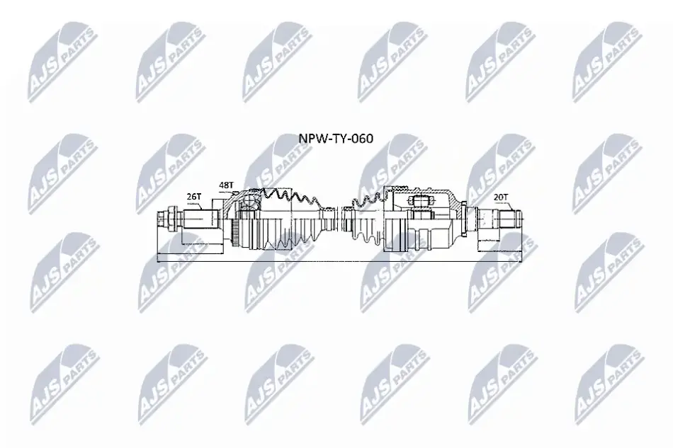 Приводной вал (полуось) toyota avensis t25 1 8 0308, 4342005240 NTY NPW-TY-060 (фото 1)