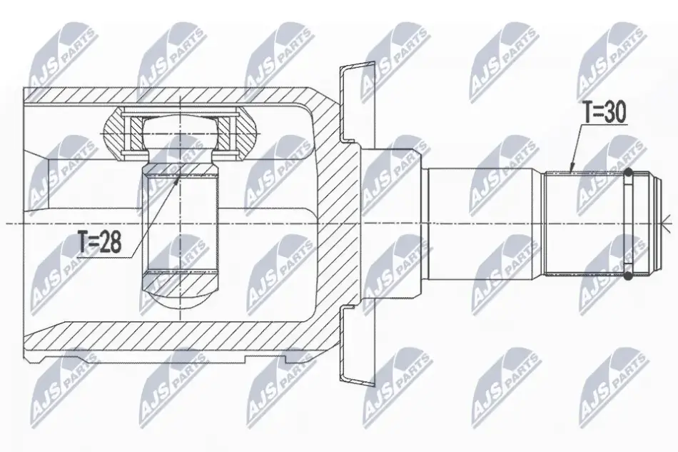 Внутренний шрус Toyota Land Cruiser Prado 120 02-09 Toyota Hilux 4WD Toyota 4Runner 03-09, 434036002 NTY NPW-TY-120 (фото 1)