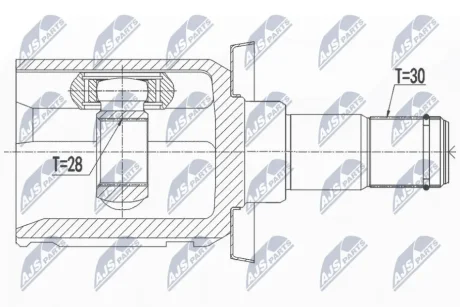Внутренний шрус Toyota Land Cruiser Prado 120 02-09 Toyota Hilux 4WD Toyota 4Runner 03-09, 434036002 NTY NPW-TY-120