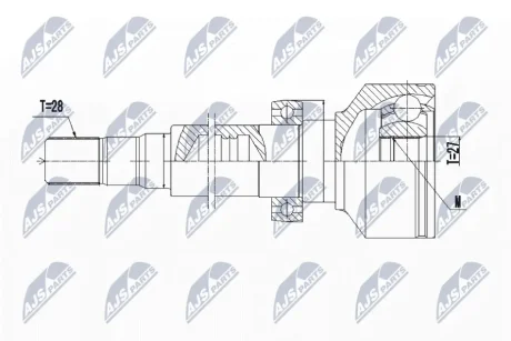 Внутренний шрус VW Passat B6 05-10 VW Tiguan I 07-16, 3C0498103A NTY NPW-VV-096