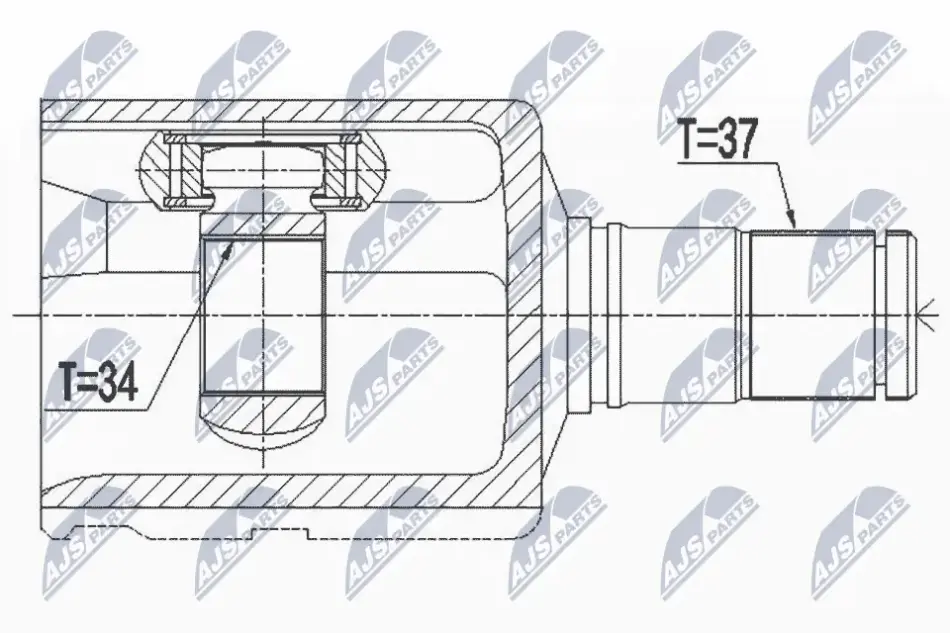 Внутренний шрус левый Mazda B2200 Ford Ranger 01-06, MD1922620A NTY NPW-VW-082 (фото 1)