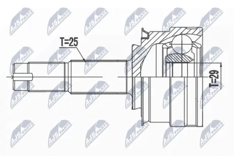 Шарнирный комплект, приводной вал NTY NPZ-DW-033