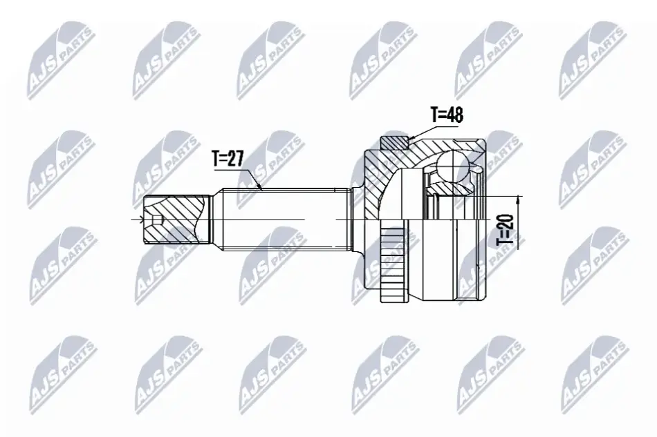 Шарнір рівних кутових швидкостей (ШРКШ) NTY NPZ-HY-550 (фото 1)