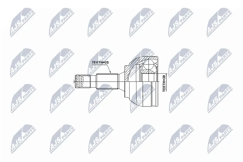 ШАРНІР РІВНИХ КУТОВИХ ШВИДКОСТЕЙ NTY NPZ-PE-028 (фото 1)