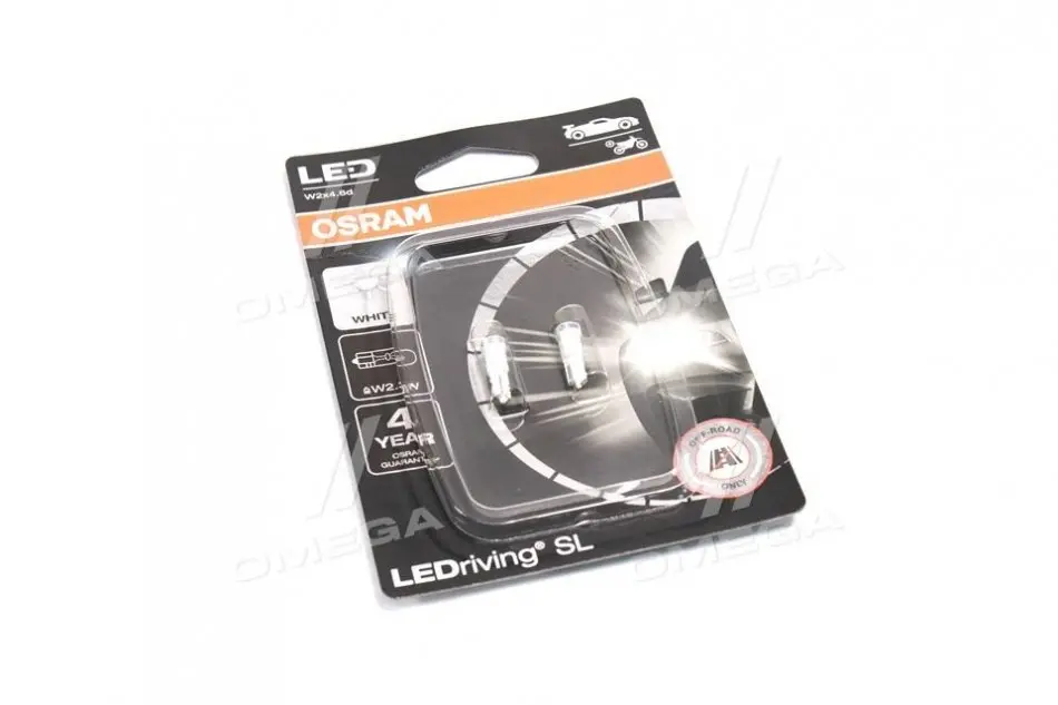ЛАМПА LED W2.3W 0.25W 12V W2X4.6D BLI2 OSRAM 2723DWP-02b (фото 1)
