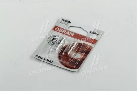 Фото 1 - лампа допоміжн. освітлення W5W 12V 5W W2, 1X9, 5d ORIGINAL LINE (2 шт) blister OSRAM 2825-02b Лампа допоміжн. освітлення W5W 12V 5W W2, 1X9, 5d ORIGINAL LINE (2 шт) blister OSRAM 2825-02b (фото 1)