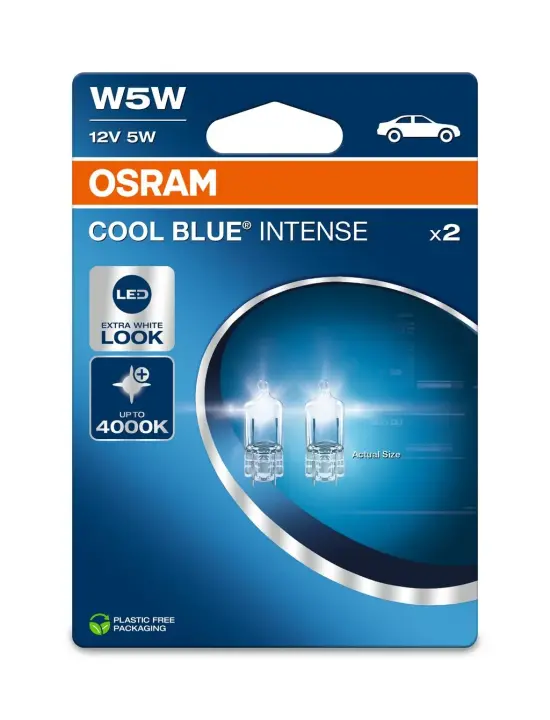 Лампа допоміжн. освітлення W5W 12V 5W W2.1x9.5d COOL BLUE Intense (2 шт) blister (вир-во) 2825CBN-02B знятий з виробництва, заміна на На залишках може бути 2825CBN-02B OSRAM 2825CBN-2BL (фото 1)