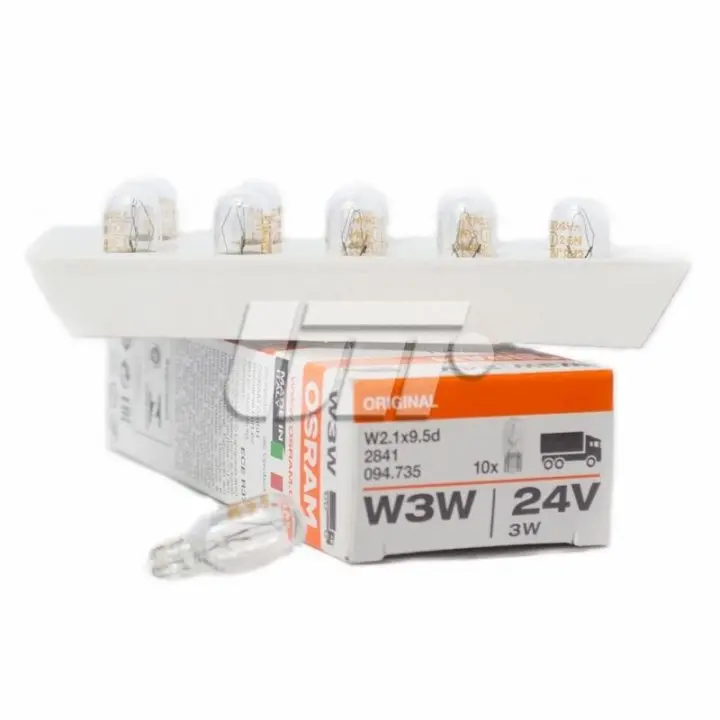 ЛАМПА W3W 24V 3W W2.1x9.5d FS STANDARD OSRAM 2841 (фото 1)