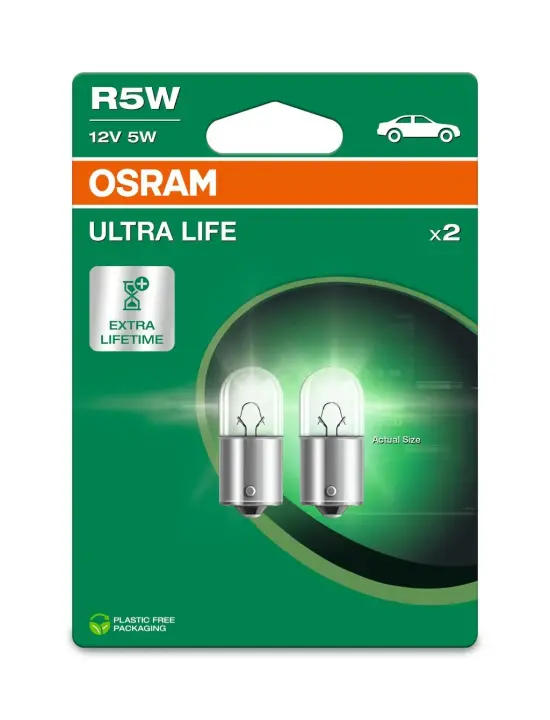Лампа розжарювання R5W 12V 5W BA 15s Ultra Life (blister 2шт) (вир-во) OSRAM 5007ULT-2BL (фото 1)