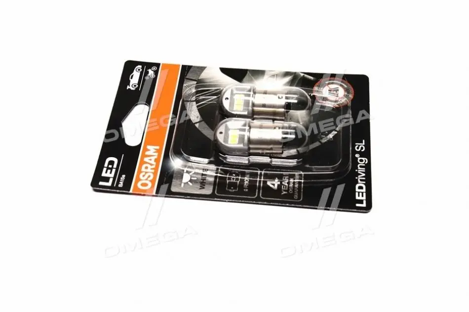 Лампа світлодіодна LED R10W 12V 10W ВА15s LEDriving SL 6000K (компл.2шт) (вир-во) OSRAM 5008DWP-02b (фото 1)