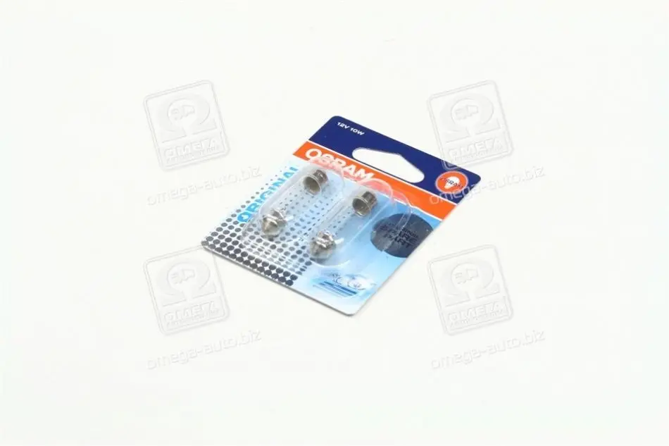 Лампа софітна допоможе. освітлення C10W 12V 10W SV8.5-8 (2 шт) blister (вир-во) OSRAM 6411-02B (фото 1)