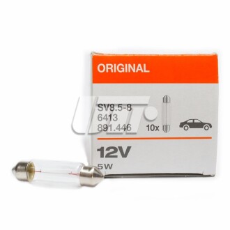 ЛАМПА 12V 5W SV8.5-8 FS STANDARD (41 мм) OSRAM 6413