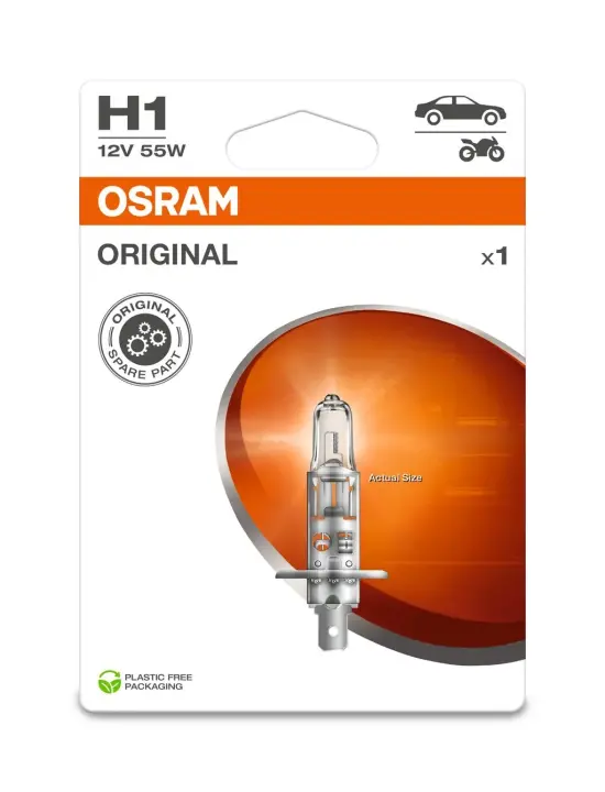 Лампочка H1 Standard (упаковка-блістер, 1 шт, 12В, 55Вт, тип гнізда: P14,5S) OSRAM 64150-1BL (фото 1)