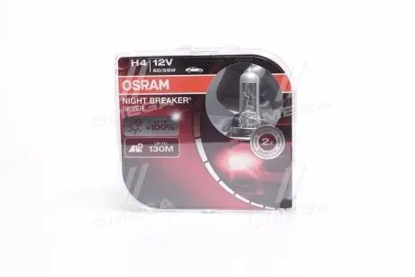 Лампа фарна H4 12V 60/55W P43t NIGHT BREAKER SILVER (+100) компл OSRAM 64193NBSHCB