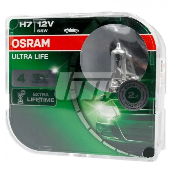 ЛАМПА H7 55W 12V PX26D 10X2BOX ULTRALIFE - заміна на 64210ULT-2HB OSRAM 64210ULTHCB (фото 1)