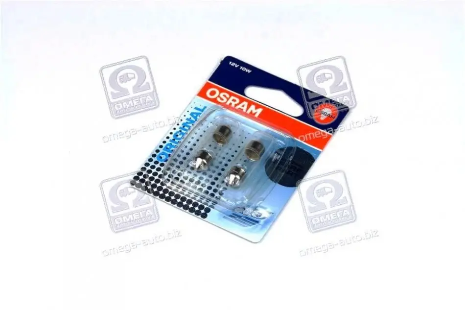 Лампа софітна допоможе. освітлення C10W 12V 10W SV8.5-8 (2 шт) blister (вир-во) OSRAM 6438-02b (фото 1)