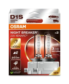 Лампа ксенонова D1S XENARC NIGHT BREAKER LASER 85В, 35Вт, PK32d-2 (+200) компл. 66140XNN-HCB знятий з вир-ва, заміна на OSRAM 66140XN2-2HB