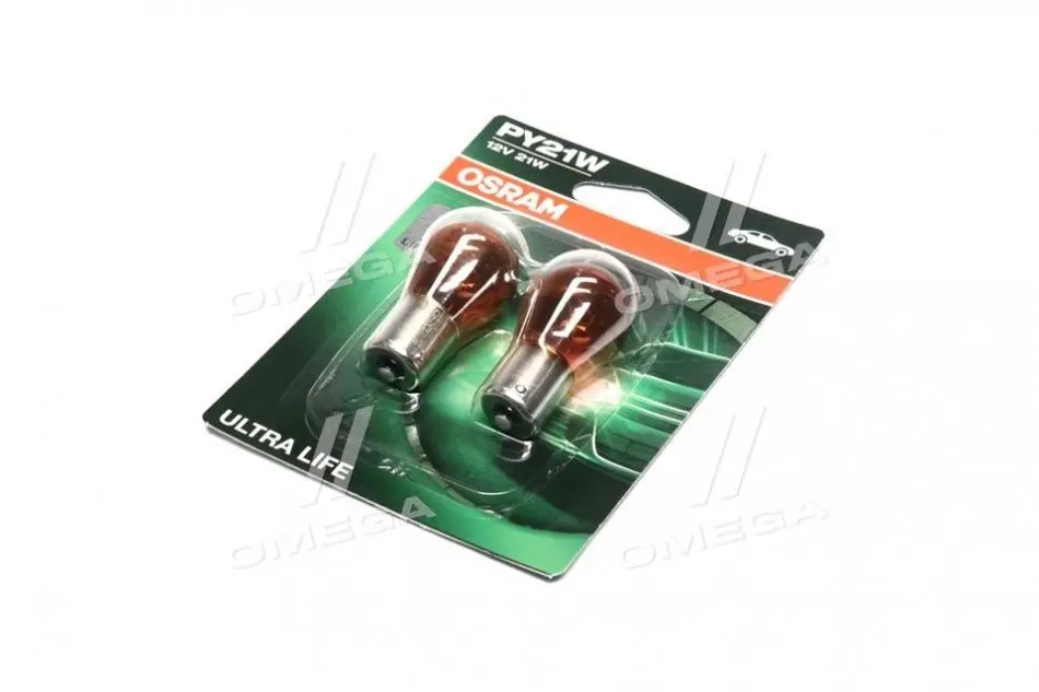 Лампа розжарювання PY21W 12V 21W BAU15s Ultra Life (компл.) (вир-во) OSRAM 7507ULT-02b (фото 1)