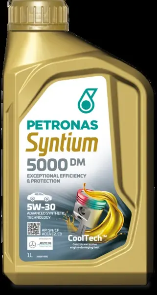 Олива 5W30 SYNTIUM 5000 DM (1L) (MB 229.51/MB 229.52/VW 505.00/505.01/LL-04) Petronas 70957E18EU (фото 1)