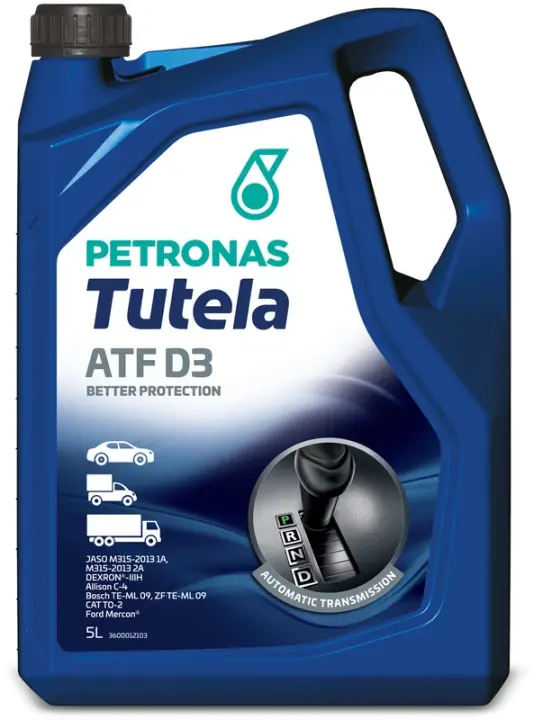Олива TUTELA ATF D3 (5L) (GM Dexron III-H/Dexron III-G/Allison C4/Ford Mercon) Petronas 76127M12EU (фото 1)