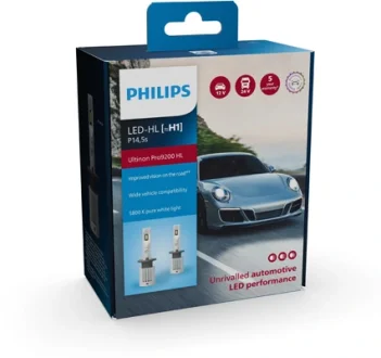 Лампа світлодіодна LED H1 12/24V Ultinon Pro9200 +400% 13W 5800K (комплект) (вир-во Philips) PHILIPS 11258U92X2