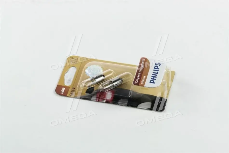 Лампа розжарювання H6W 12V 6W BAX9s 2шт blister (вир-во Philips) PHILIPS 12036B2 (фото 1)