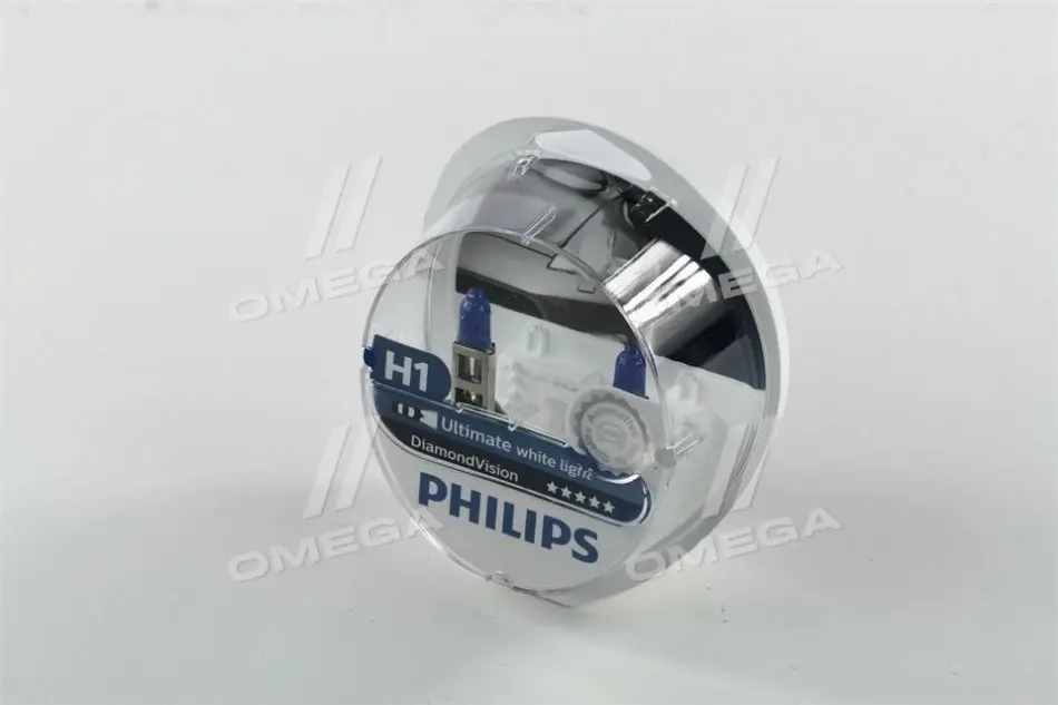 Лампа розжарювання H1 12V 55W P14,5s Diamond Vision 5000K (вир-во Philips) PHILIPS 12258DVS2 (фото 1)