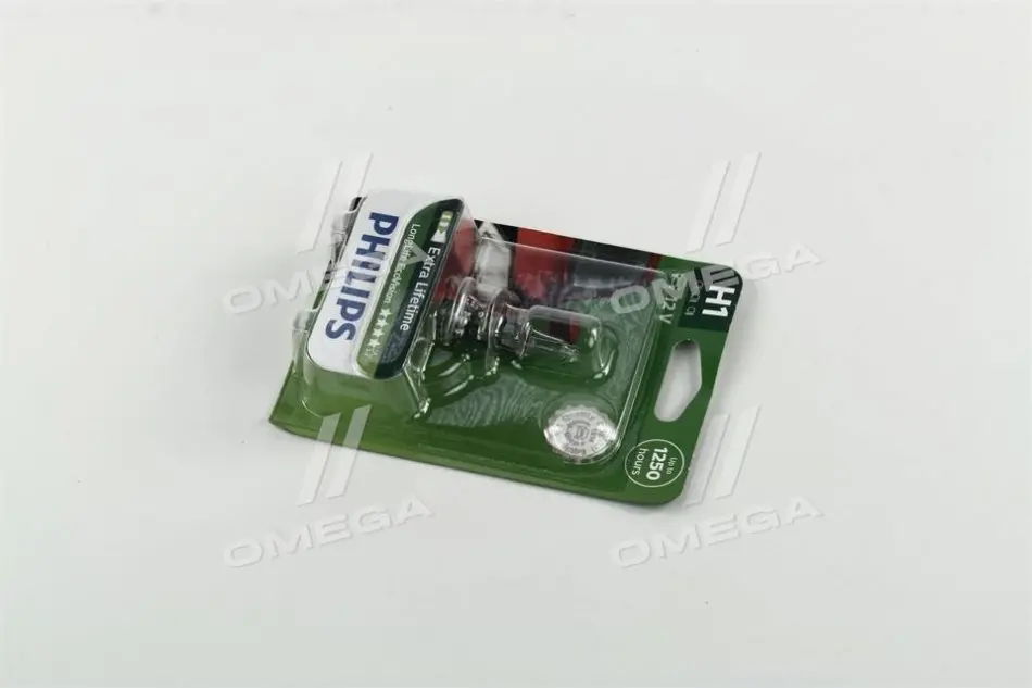 Лампа розжарювання H1 12V 55W P14,5s LongerLife Ecovision 1шт blister (вир-во Philips) PHILIPS 12258LLECOB1 (фото 1)