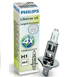 Лампа накалу H1 12V 55W P14,5s LongerLife Ecovision (вир-во Philips) PHILIPS 12258LLECOC1 (фото 1)