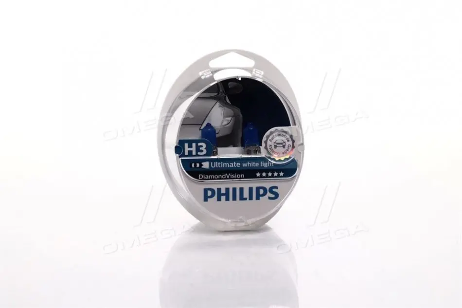 Лампа розжарювання H3 12V 55W PK22s Diamond Vision 5000K (вир-во Philips) PHILIPS 12336DVS2 (фото 1)