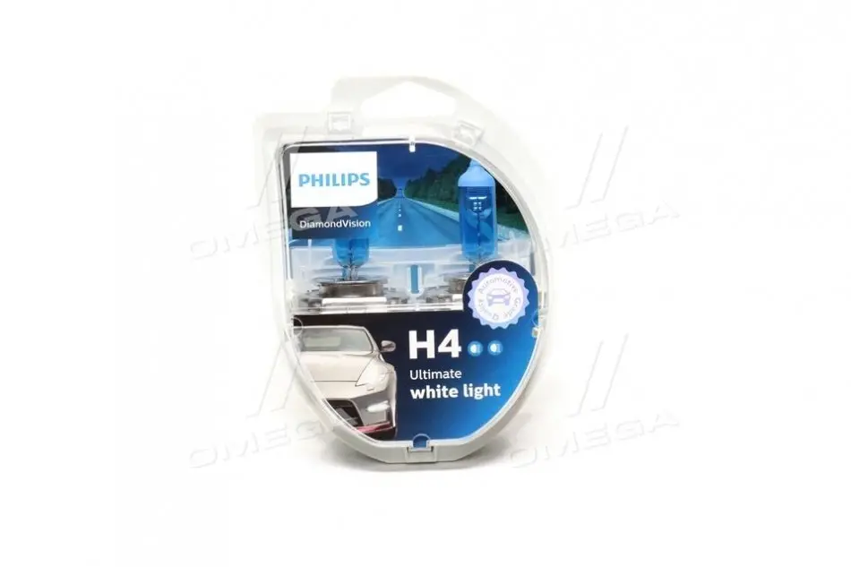 Лампа розжарювання H4 12V 60/55W P43t-38 Diamond Vision 5000K (вир-во Philips) PHILIPS 12342DVS2 (фото 1)